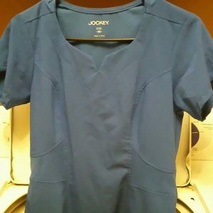 Royal blue Xs Jockey scrub top